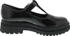 A side view of a black patent leather Mary Jane shoe with a chunky sole. Produktbild-Vorschau