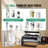A heat press machine for tumblers and mugs, with various examples of decorated mugs and tumblers shown. Anteprima dell’immagine prodotto