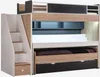 Etagenbett New City 5-Teilig in Holzoptik/Weiß/Schwarz Produktbild-Vorschau 1