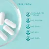 A close-up of white capsules in a petri dish with text and icons indicating product features. Náhľad obrázku produktu