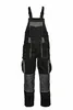 A pair of black and gray work overalls is shown against a white background. Produktbild-Vorschau
