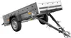A gray utility trailer is shown against a white background. Náhled obrázku produktu