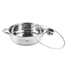 A stainless steel pot with a glass lid is shown against a white background. Produktbild-Vorschau
