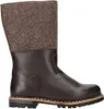 A single brown leather and felt boot is shown against a white background. Produktbild-Vorschau