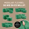 Pouf modulare Lumaland, forma quadrata, colore verde scuro, Anteprima dell’immagine prodotto 5