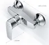 A chrome-finished shower faucet with measurement indicators. Produktbild-Vorschau