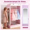 COSTWAY kinderkledingkast met spiegel, houten Productafbeelding-voorbeeld 5