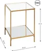 HAKU Beistelltisch gold - Metall, Sicherheitsglas 5 mm, Produktbild-Vorschau 2