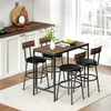 HOMCOM Bartisch mit Barhocker-Set 5 tlg. Bartisch Set mit Produktbild-Vorschau 8