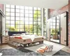 Schlafzimmer Set mit Spiegeltürenschrank Industrial Design Produktbild-Vorschau 1