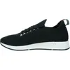 A side profile of a black sneaker with a white sole against a white background. Produktbild-Vorschau