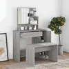 vidaXL Toaletní stolek se zrcadlem Grey Sonoma 86,5x35x136 Náhled obrázku produktu 3