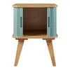 A product shot of a small cabinet with sliding doors on a white background. Podgląd zdjęcia produktu