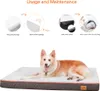 An instructional diagram showing the usage and maintenance of a dog bed, with a dog lying on the bed in the foreground. Náhled obrázku produktu