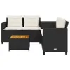 vidaXL Gartensofa in L-Form mit Tisch und Kissen Schwarz Produktbild-Vorschau 3