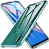 Two transparent phone cases with a gradient green to clear color are shown crossed over each other, with the screens of the phones visible inside. Produktbild-Vorschau