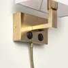 Metall-Wandleuchte mit LED-Leselampe Waldorf Messing Produktbild-Vorschau 5