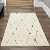 Flauschiger Teppich mit abstraktem Flachgewebe Rautendesign Produktbild-Vorschau 1