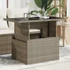 vidaXL Gartentisch mit Glasplatte Grau 100x55x73 cm Poly Produktbild-Vorschau 2