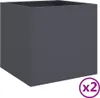 Pflanzkübel 2 Stk. Anthrazit 49x47x46 cm Stahl Produktbild-Vorschau 1