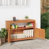 vidaXL Záhradný konzolový stôl 110x35x75 cm Masívne drevo Náhľad obrázku produktu 3