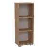A three-shelf wooden bookcase with a wood grain finish. Produktbild-Vorschau