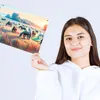 Pferde auf Koppel bei Sonnenaufgang Metallschild XL in Produktbild-Vorschau 3