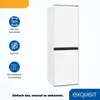 A white refrigerator with feature icons and text on the left side, and brand logo at the bottom right. Produktbild-Vorschau