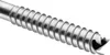 Silberne Eisschraube mit spiralförmigem Gewinde und scharfem Schneidekopf aus Metall Produktbild-Vorschau