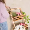Dřevěný stojan na květiny EcoDeco s plamenným povrchem a 3 Náhled obrázku produktu 11