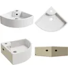A collage of four images showing different views of a corner sink. Anteprima dell’immagine prodotto