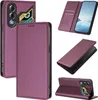 A collage of images showing a purple flip phone case from different angles, including open, closed, and detail views. Produktbild-Vorschau