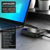 A black HDMI switch is shown connected to a laptop, with various devices listed as compatible. Náhľad obrázku produktu