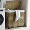 vidaXL Kôš na bielizeň s kolieskami 60x35x60,5 cm ratan Náhľad obrázku produktu 2