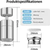 Wasserhahn Aufsatz Schwenkbar, 360° Drehbar Doppelfunktion Produktbild-Vorschau 6