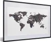 MuchoWow® Gerahmtes Poster Weltkarte - Schwarz - Mandela - Produktbild-Vorschau 1