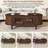 Table basse ovale Merax avec porte coulissante à stores, Voir les images du produit 10