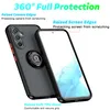 A phone case with a ring holder is shown next to a phone. Produktbild-Vorschau