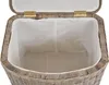 An open wicker laundry basket with a white fabric liner. Produktbild-Vorschau