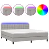 Boxspringbett mit Matratze & LED Hellgrau 180x200 cm Stoff Produktbild-Vorschau 1