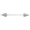 A chrome barbell with weights on a white background. Náhled obrázku produktu