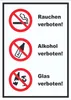 Schild Alkohol Rauchen Glas verboten hochkant A5 Rückseite Produktbild-Vorschau 1