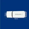 A white USB flash drive with dimensions indicated, against a blue background. Anteprima dell’immagine prodotto