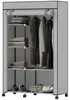 Fahrbarer Stoffkleiderschrank mit Kleiderstange und 6 Produktbild-Vorschau 2