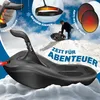 A father and child are on a snowy hill with a sled, suggesting winter fun and adventure. Produktbild-Vorschau