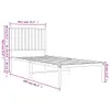 Bettgestell mit Kopfteil Metall Schwarz 80x200 cm Produktbild-Vorschau 8