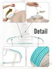 Collage of images showing plastic hangers and their features, with some hands demonstrating use. Produktbild-Vorschau