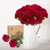 12 Stück Rot Künstliche Rosen, 50 cm Langer Stängel Produktbild-Vorschau 5