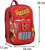 A red backpack with a Lightning McQueen design from the movie Cars. Produktbild-Vorschau