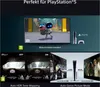 Marketing image showcasing a PlayStation 5 console and games, with feature demonstrations. Voir les images du produit